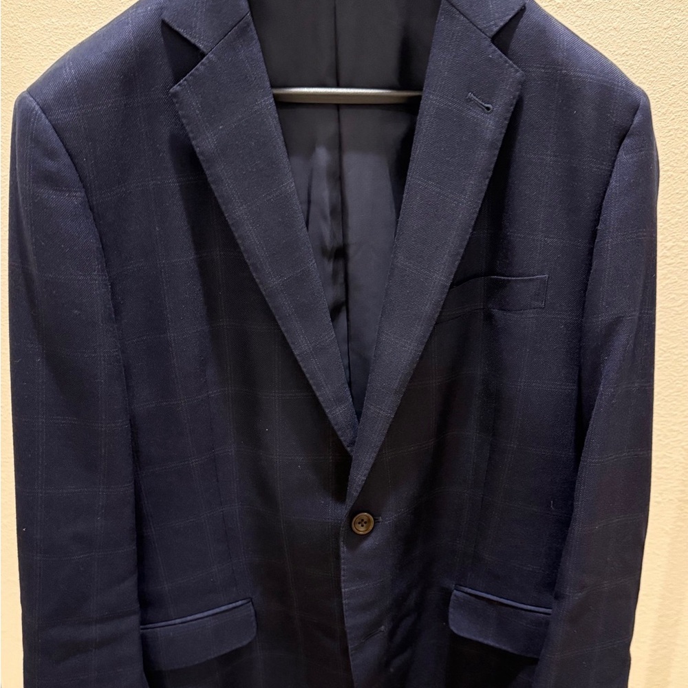 Brooks Brothers Dark Blue Plaid Blazer